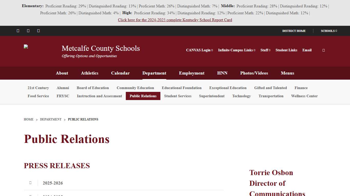 Public Relations - Metcalfe County Schools